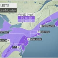 <p>Winds will gust between 40 and 50 miles per hour on Monday in Dutchess, with scattered power outages possible.</p>
