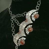 <p>Emma Boland, age 16. Gold medal. carnelian and sterling silver necklace made entirely by hand.</p>