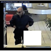 <p>Robert Keith Abel of Florida pictured during the bank robbery at Webster&#x27;s Bank in Stratford on Friday, police said. He was later arrested in Milford.</p>