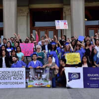 <p>A rally for Afford To Dream in Hartford at the capital.</p>