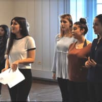 <p>Lauren Gazzardi, Jackie Logsted, Tess Riley, Brianna Cacciola, Caitlyn Strauss, Renata Abiali, rehearsing for &quot;Godspell.&quot;</p>