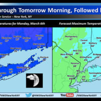 <p>A look at the dramatic change in temperatures from Sunday to Monday.</p>