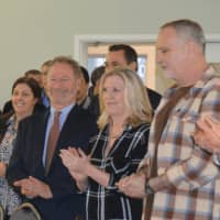 <p>About 100 gathered to officially re-open Penfield Pavilion in Fairfield.</p>
