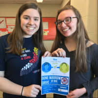 <p>From left, Danbury High School seniors Kim Meerman and Anna Port have organized a bone marrow drive at their school.</p>