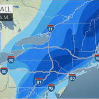 <p>The latest snowfall projections, released Monday morning, by AccuWeather.com.</p>