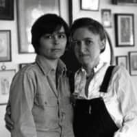 <p>Bloodroot founders Noel Furie, left, and Selma Miriam in the earlier days of the restaurant/bookstore that&#x27;s celebrating its 40th anniversary.</p>