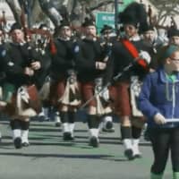 <p>Members of the Yonker&#x27;s Fire Department Drum and Pipe Corp march in the annual Pearl River St. Patrick&#x27;s Day parade.</p>
