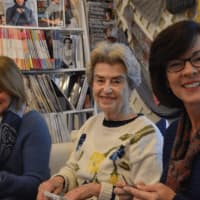 <p>Knitting class at Nancy O in Ridgefield.  From left, instructor Missy Holmes, Marianne Zarnik and Beth Dull</p>