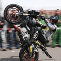 <p>A wikipedia photo showing a &quot;wheelie&quot; similar to the one done by a Trumbull motorcyclist as he fled Westport Police in February. He was arrested Thursday.</p>