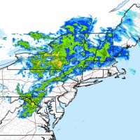 <p>A radar image of the Northeast just before 10 a.m. Friday.</p>