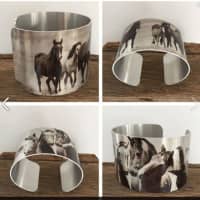 <p>Wild Horse photography on aluminum cuffs</p>