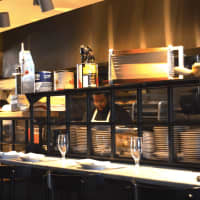 <p>The bar at Ames Trattoria</p>