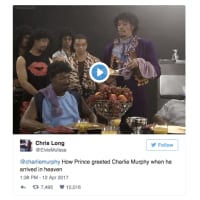 <p>&quot;How Prince greeted Charlie Murphy when he arrived in heaven.&quot;</p>