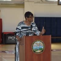 <p>Bridgeport homeowner Joanne Smith protested proposed budget cuts that would have affected her ability to buy a house.</p>