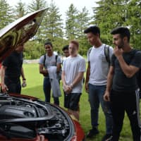 <p>New Milford sophomores learn about cars from BMW Corporate.</p>