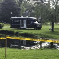 <p>Greenwich police are set up a Binney Park to continue an investigation into human remains found there in April.</p>