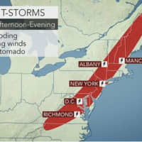 <p>A line of severe storms could bring flash flooding, damaging winds and an isolated tornado on Monday.</p>