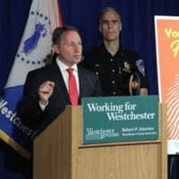 <p>Westchester County Executive Rob Astorino announcing the plan to bring ride sharing to the area.</p>