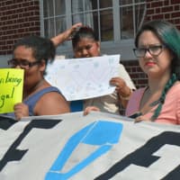 <p>Protesters rallied against Chase Bank Wednesday in Bridgeport.</p>