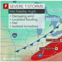 <p>A look at the severe storms that will move through Tuesday night.</p>