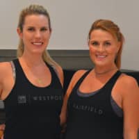 <p>Sisters Caitlin Giambalvo, left, and Bridget McBride have opened a new The Bar Method in Westport.</p>