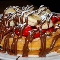 <p>Nutella waffles from Brownstone in Edgewater.</p>