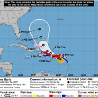 <p>The National Hurricane Center&#x27;s forecast path for Maria.</p>