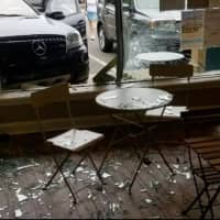 <p>A Mercedes SUV crashes into the Embody Fitness Gourmet in Darien</p>