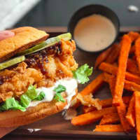 <p>Up close and personal with the chicken fried chicken from Jam Burger in Garfield.</p>