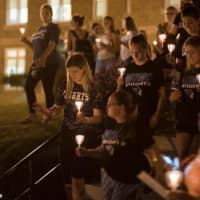 <p>Mount Saint Mary College students participate in &quot;Take Back the Night.&quot;</p>
