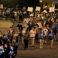 <p>Roughly 200 students took part in &quot;Take Back the Night&quot; at Mount Saint Mary College.</p>