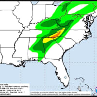 <p>Nate will bring 1-2 inches of rainfall to the area on Monday.</p>