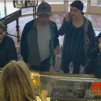 <p>Four suspects — three white women and one white man — stole $17,000 worth of jewelry from Campus Jewelers in Wilton Center on Thursday. The suspects are shown in a surveillance camera photo.</p>