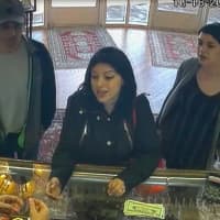 <p>The suspects stole $17,000 in jewelry from Campus Jewelers in Wilton Center by distracting the salespeople. The suspects are shown in a surveillance camera photo.</p>