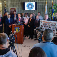 <p>Yonkers Mayor Mike Spano announcing the results of the operation.</p>