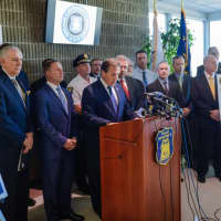 <p>Yonkers officials announcing the results of the operation.</p>
