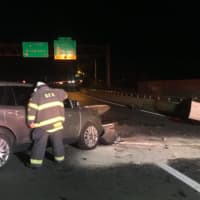 <p>A wrong-way car slammed into another car on Route 8 southbound in Derby on Friday night.</p>
