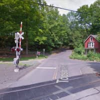<p>A Metro-North train hit a car on the tracks on the Danbury Branch at Topstone Road in Redding late Tuesday.</p>