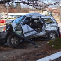 <p>A woman was killed and four others were critically injured in a two-car crash in Bridgeport on Tuesday.</p>