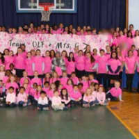 <p>Students, faculty and family at Our Lady of Fatima School in Wilton came out in support of teacher Geri Galasso, who is battling breast cancer.</p>