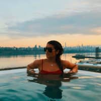 <p>The New York City skyline serves as the backdrop for Bella Guerriero&#x27;s photo from atop SoJo Spa in Edgewater.</p>
