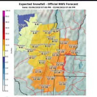 <p>Projected snowfall amounts for Dutchess and points north.</p>