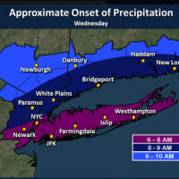 <p>Approximate time snow will become heaviest.</p>