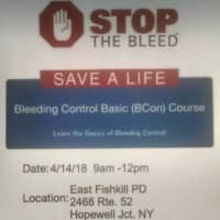<p>Stop the Bleed training will be offered by East Fishkill Police on April 14.</p>