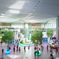 <p>Retail plaza inside Terminal One.</p>