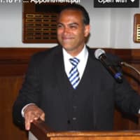 <p>Dr. David Mauricio speaking after his appointment as the next school superintendent at Peekskill School District.</p>