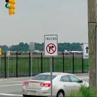 <p>Brigham Kerr of Fair Lawn spotted three U.S. Navy jets preparing for take-off at Teterboro Airport Friday -- so he taped it.</p>