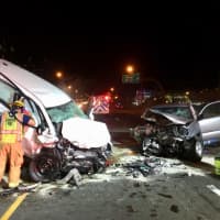 <p>Stamford firefighters and police were dispatched to a crash on I-95 early on Monday morning.</p>