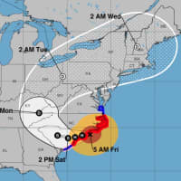 <p>A look at the latest projected track and timing of Florence.</p>