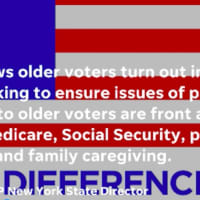<p>An AARP ad, saying &quot;Be the Difference. Vote.&quot;</p>